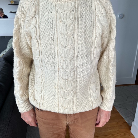 Cozy Cable Knit Wool Sweater - Cream - Picture 9 of 11